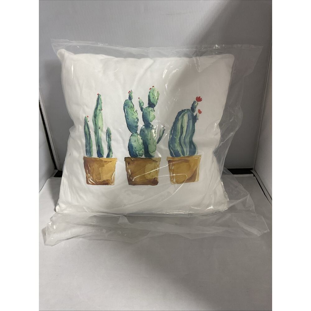 Desert Cactus Trio Throw Pillow- Boho Southwestern Home Decor